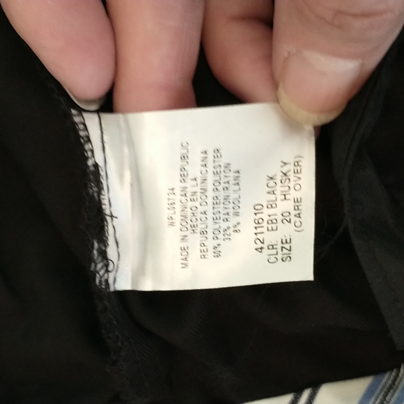 NWT IZod  Black flat front husky fit straight leg dress slacks sz 20 - Picture 7 of 13